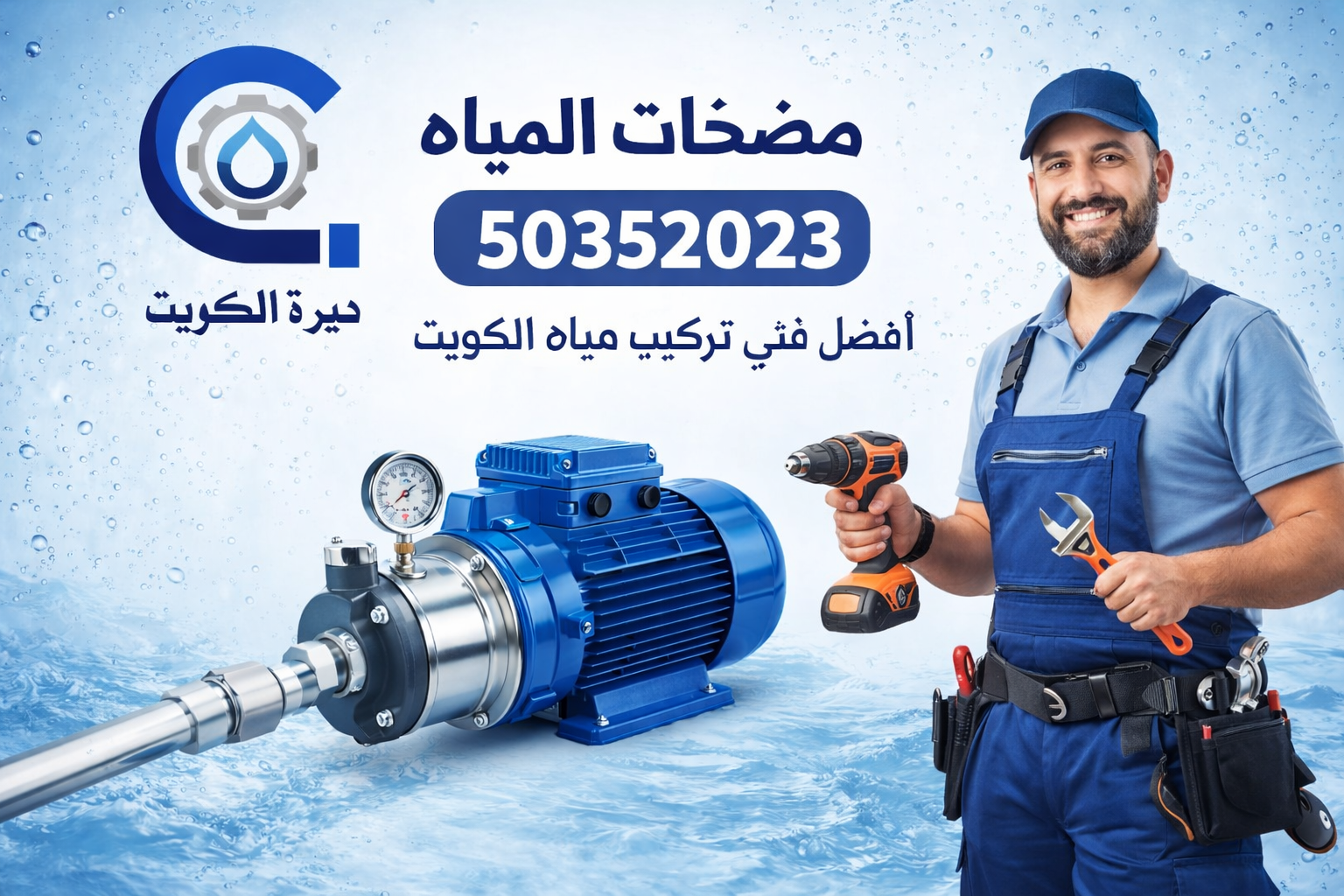 تركيب مضخات المياه  50352023 أفضل فني تركيب مضخات مياه الكويت